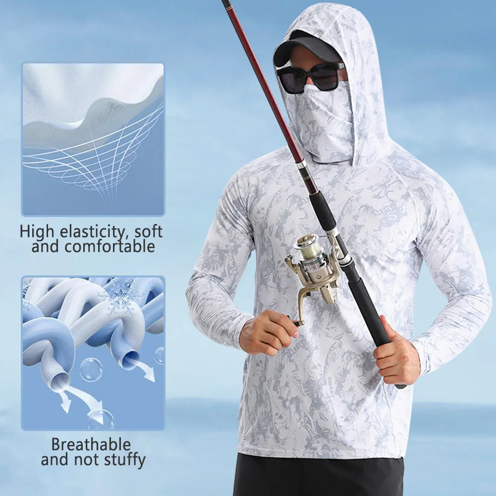 UPF50+ Fishing Shirt – Light, Thin & Breathable Hooded Rash Guard | Quick-Dry Fishing Apparel - Cast And Catch