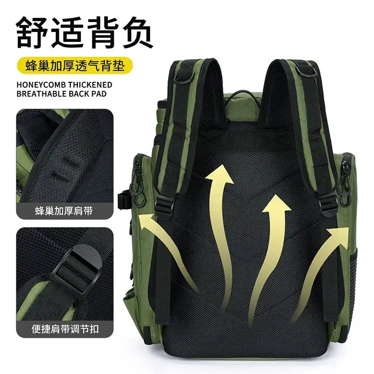 New Fishing Backpack – 50L Chest Bag with Rod Holders | Tackle & Lure Organizer | Outdoor Camping & Hiking Large Backpack - Cast And Catch