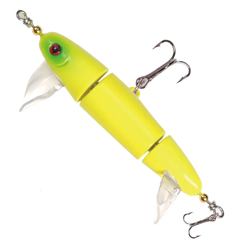 Topwater 3-Section Fishing Lure – Sea Bass Crankbait Minnow | Floating | Freshwater & Saltwater | Catfish & Pike - Cast And Catch