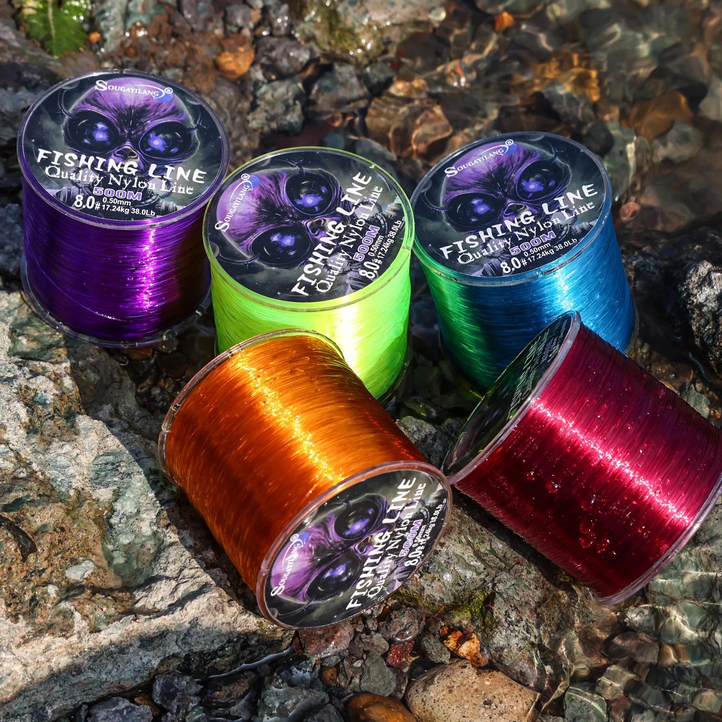 Sougayilang 500m Nylon Fishing Line – 7–38lb Max Drag | Super Strong | Japan Monofilament | Freshwater & Saltwater - Cast And Catch