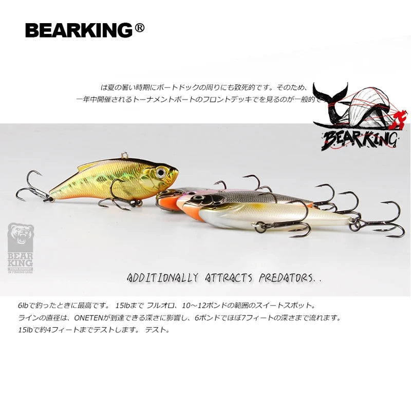 BEARKING Wobbler Lure – 7.5cm, 15g | Hard Crankbait | Artificial Bait for Pike, Bass & Trout - Cast And Catch