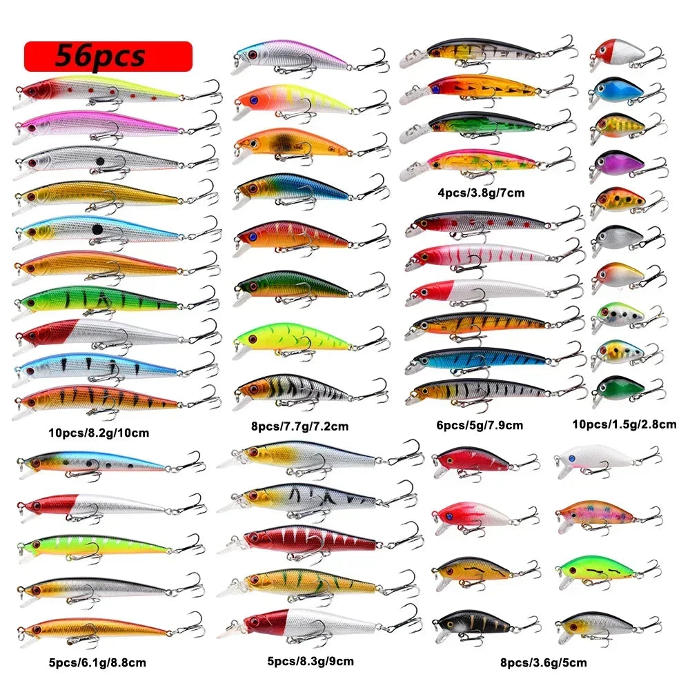 Fishing Lure Set – Mini Hard Bait Minnow | Floating Swing Crankbait | Bionic/Wobbler Artificial Lures - Cast And Catch