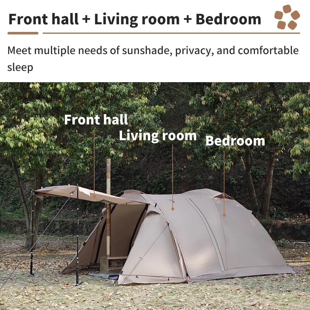 Fireproof Hot Tent – 2 Person Waterproof Dome | Stove Jack & Snow Skirt | Camping, Hiking, Hunting | 4-Season Winter Use - Cast And Catch