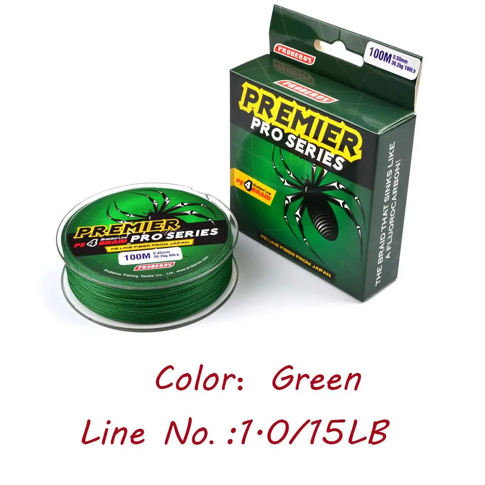 100m 4-Strand PE Braided Fishing Line – Multifilament | Strong, Durable & Portable | Sea Fishing Tackle Wire - Cast And Catch