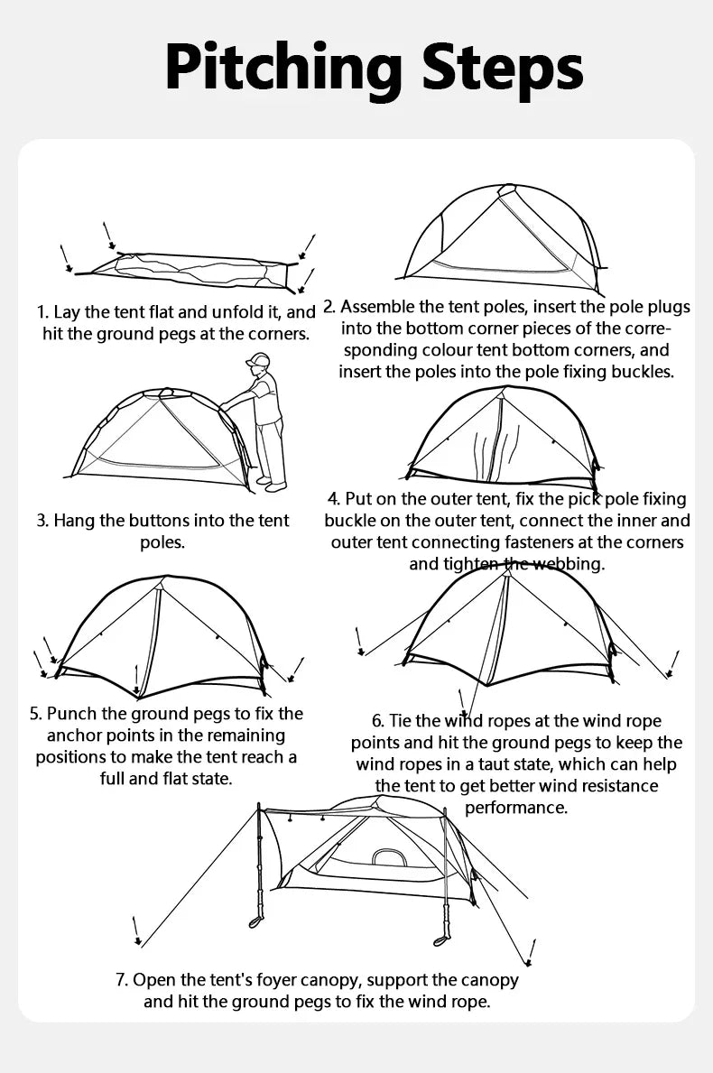 Naturehike Mongar UL Tent – 1–2 Person Ultralight Camping Tent | 15D Waterproof Shelter for Outdoor Hiking & Backpacking - Cast And Catch
