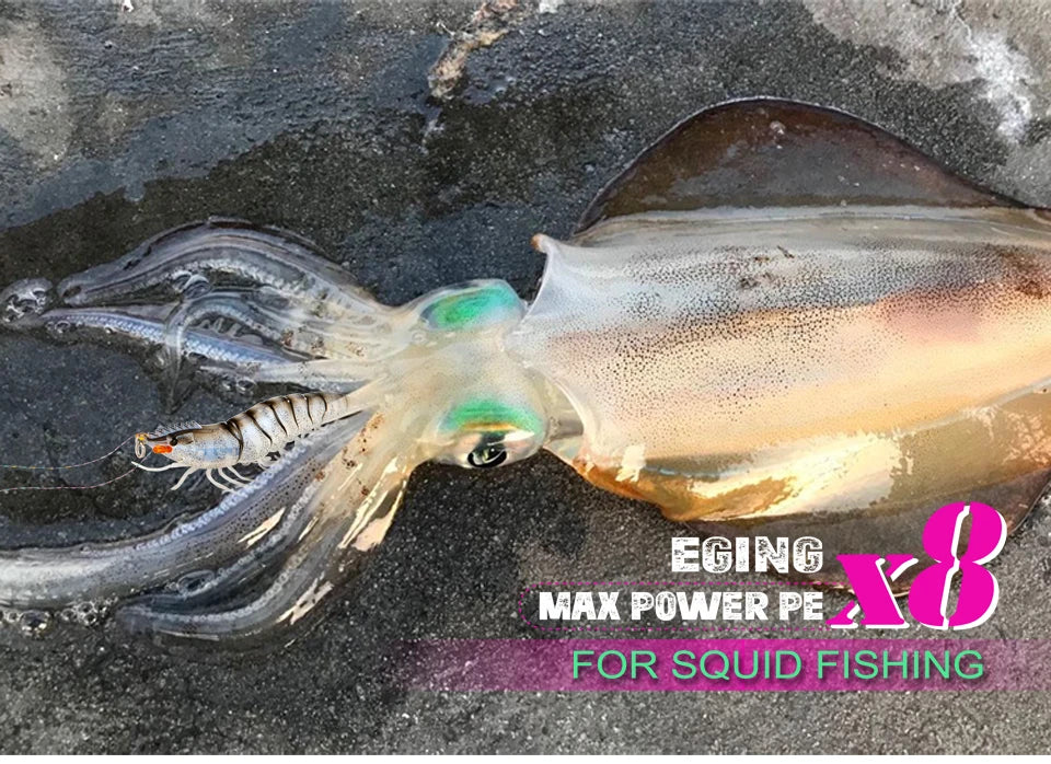 150M X8 Braided PE Fishing Line – Shrimp/Egi | Cuttlefish & Squid | Multifilament Sea Tackle - Cast And Catch