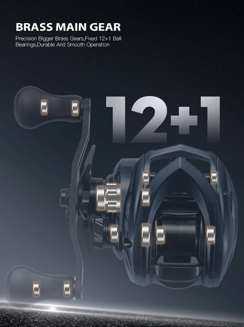 CYLIUS ASHMOON Alloy Baitcasting Reel – 8.1:1 High Gear Ratio | Max Drag 6kg | Long Handle | BFS / All-Purpose / Sea Fishing - Cast And Catch