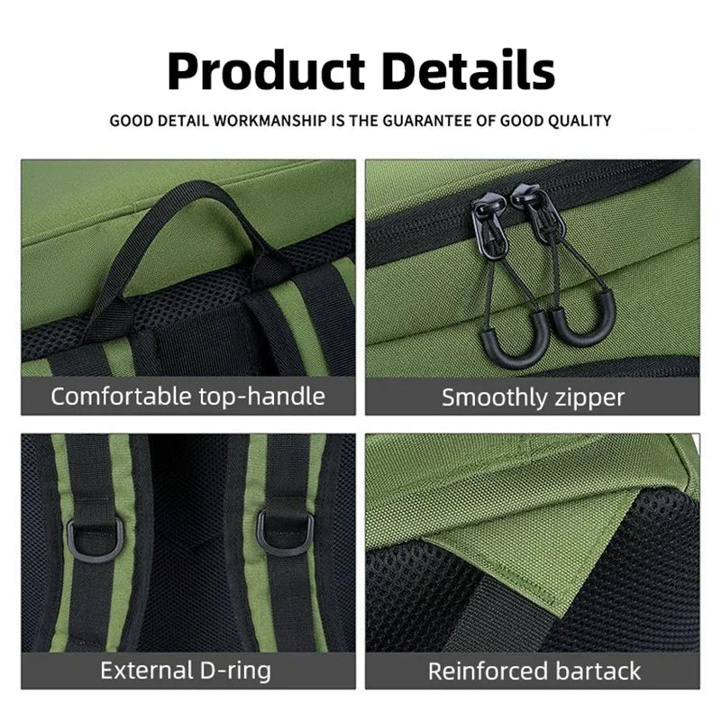 New Fishing Backpack – 50L Chest Bag with Rod Holders | Tackle & Lure Organizer | Outdoor Camping & Hiking Large Backpack - Cast And Catch