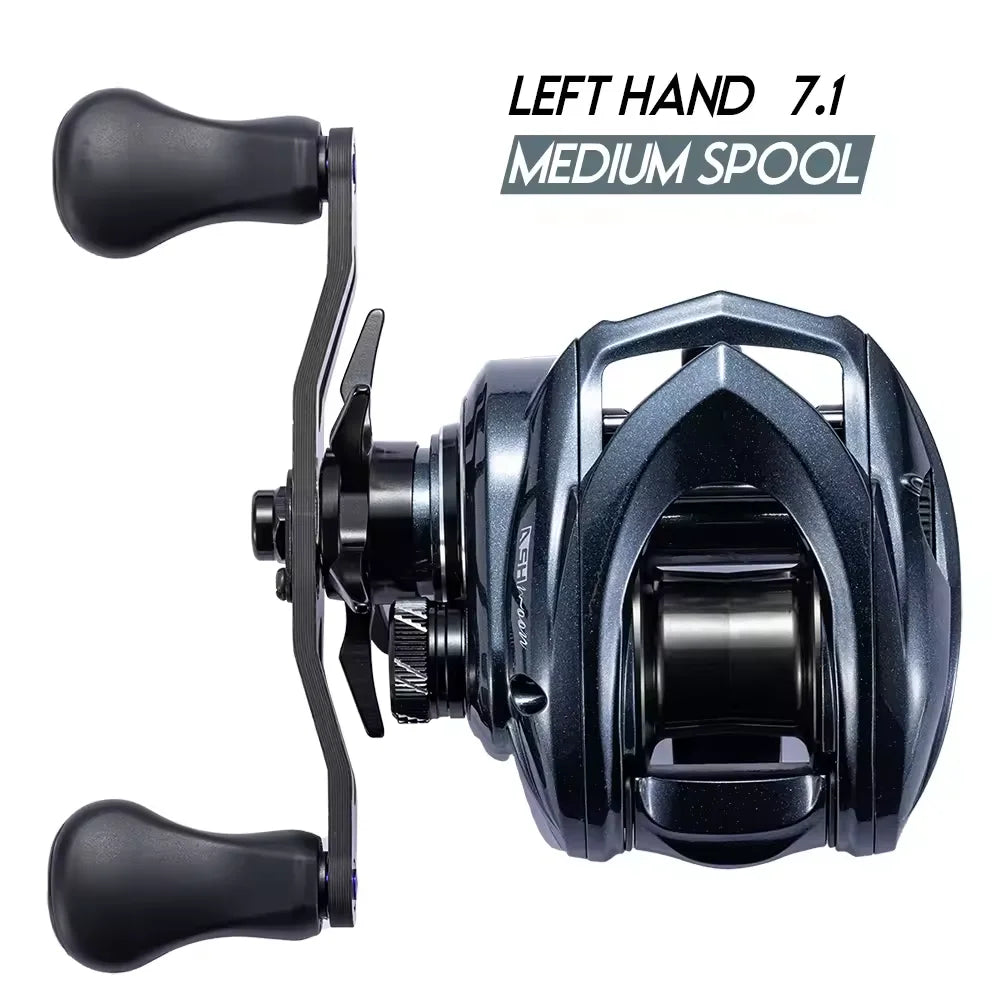 CYLIUS ASHMOON Alloy Baitcasting Reel – 8.1:1 High Gear Ratio | Max Drag 6kg | Long Handle | BFS / All-Purpose / Sea Fishing - Cast And Catch