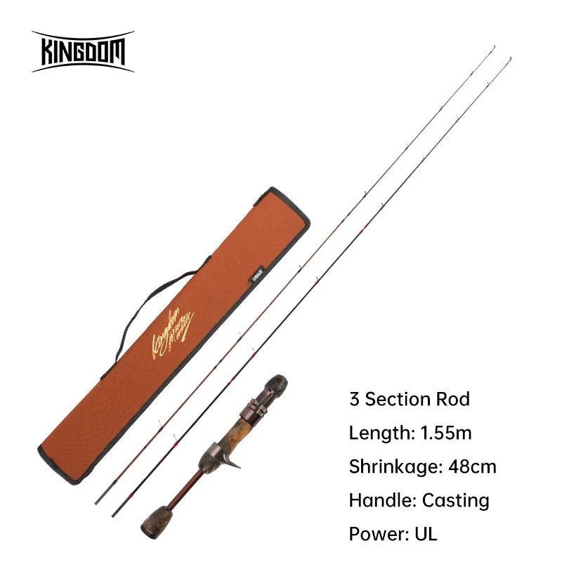 Kingdom Micro Monster Rod – 1.55m | Casting/Spinning | FUJI Guides | UL Power | Portable Travel Trout Fishing - Cast And Catch