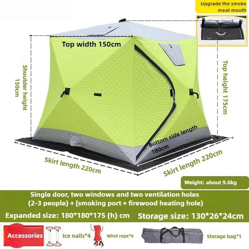 Winter Ice Fishing Tent – Thickened Cotton | Outdoor Camping | Warm, Cold- & Windproof | Winter Fishing Equipment - Cast And Catch