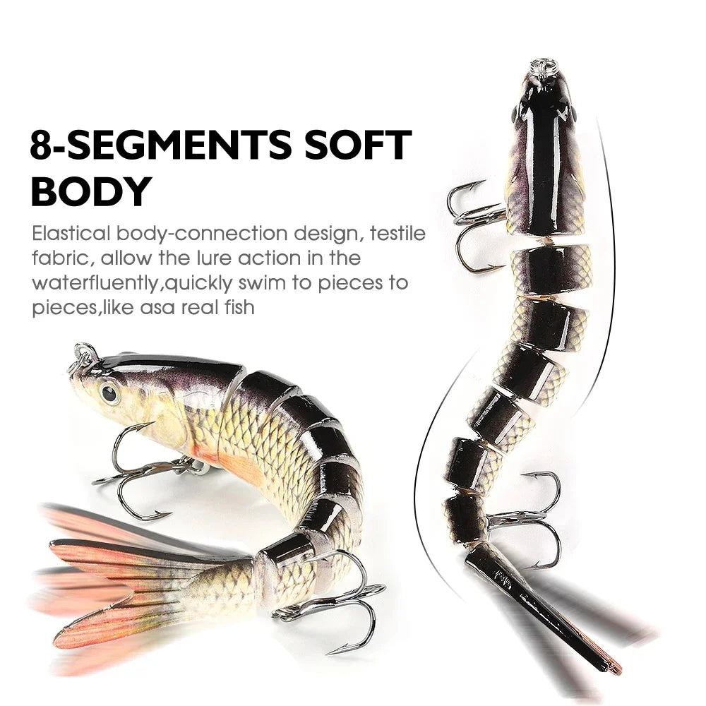 Multi-Jointed Swimbait Lure – Crank Bait | Slow Sinking Bionic Artificial | Freshwater & Saltwater | Trout & Bass - Cast And Catch