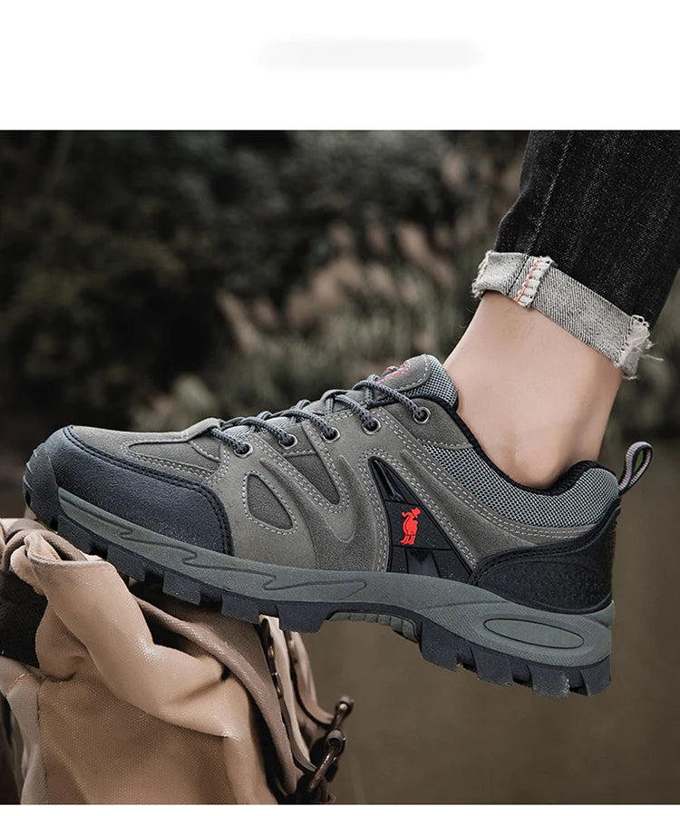 Men’s Hiking Shoes – Lightweight, Non-Slip & Waterproof | Comfy Mountain Climbing Sneakers | Wear-Resistant & Sporty - Cast And Catch