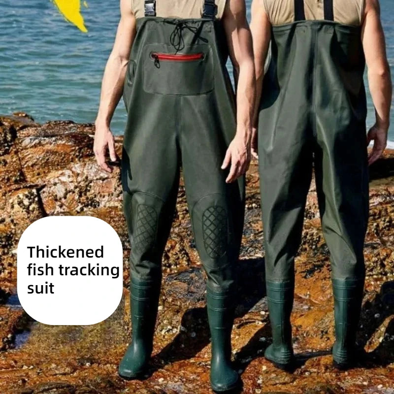 Fishing Waders Jumpsuit – Waterproof Nylon One-Piece with Boots | Fly Fishing Overalls & Hunting Suit - Cast And Catch