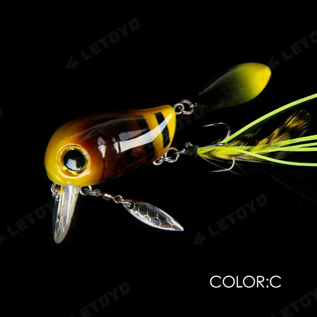 Micro Tappy Fishing Lure – Artificial Hard Bait Crank Wobbler | Tongue Plate Spinning Spoon with Feather | Trout Bait - Cast And Catch
