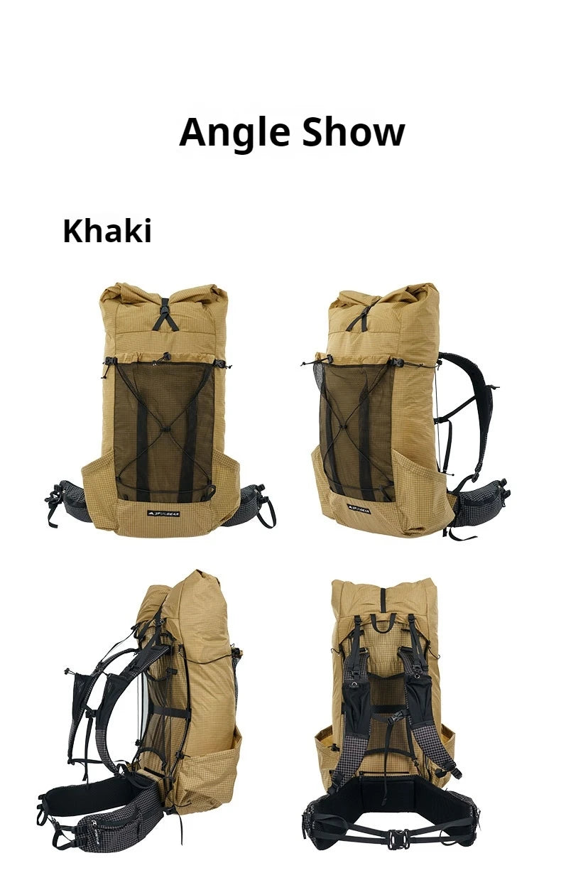 3F UL GEAR TianShan Backpack – 35+10L Ultralight | 70D/210D Dyneema | Large Capacity, Waterproof | Outdoor Camping, Hiking & Climbing - Cast And Catch