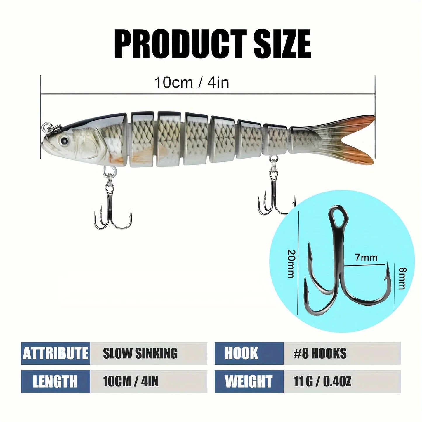 3/5pcs Fishing Lures – Realistic Bass | Slow-Sinking | Freshwater & Saltwater - Cast And Catch