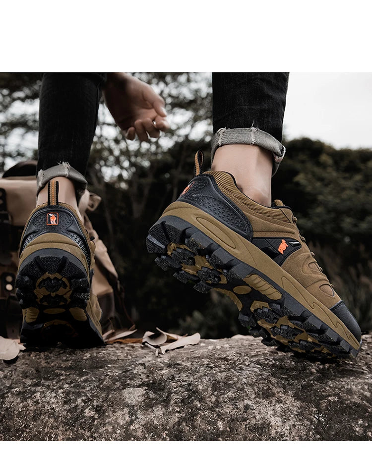 Men’s Hiking Shoes – Lightweight, Non-Slip & Waterproof | Comfy Mountain Climbing Sneakers | Wear-Resistant & Sporty - Cast And Catch