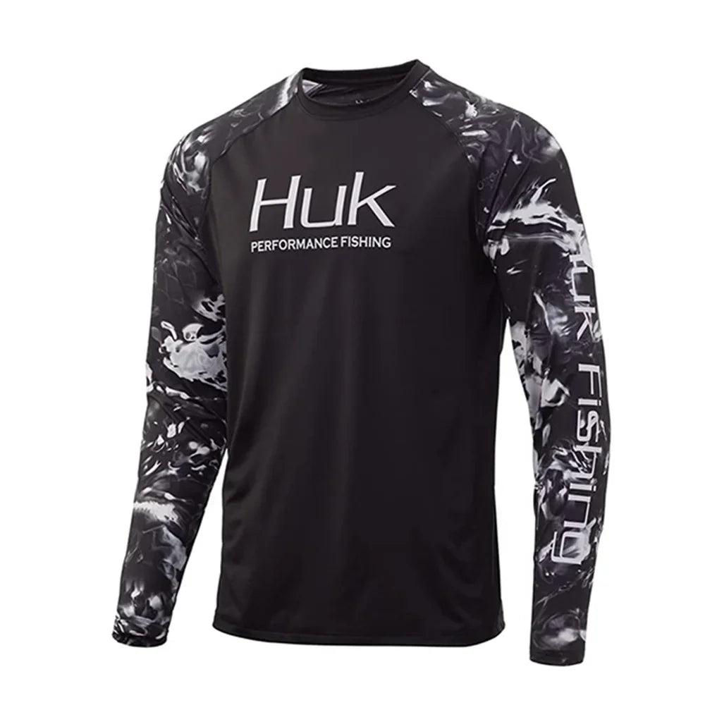HUK Long Sleeve Fishing Shirt – UV Protection UPF50 | Men’s Outdoor Summer Jersey | Breathable Performance Fishing Clothing - Cast And Catch