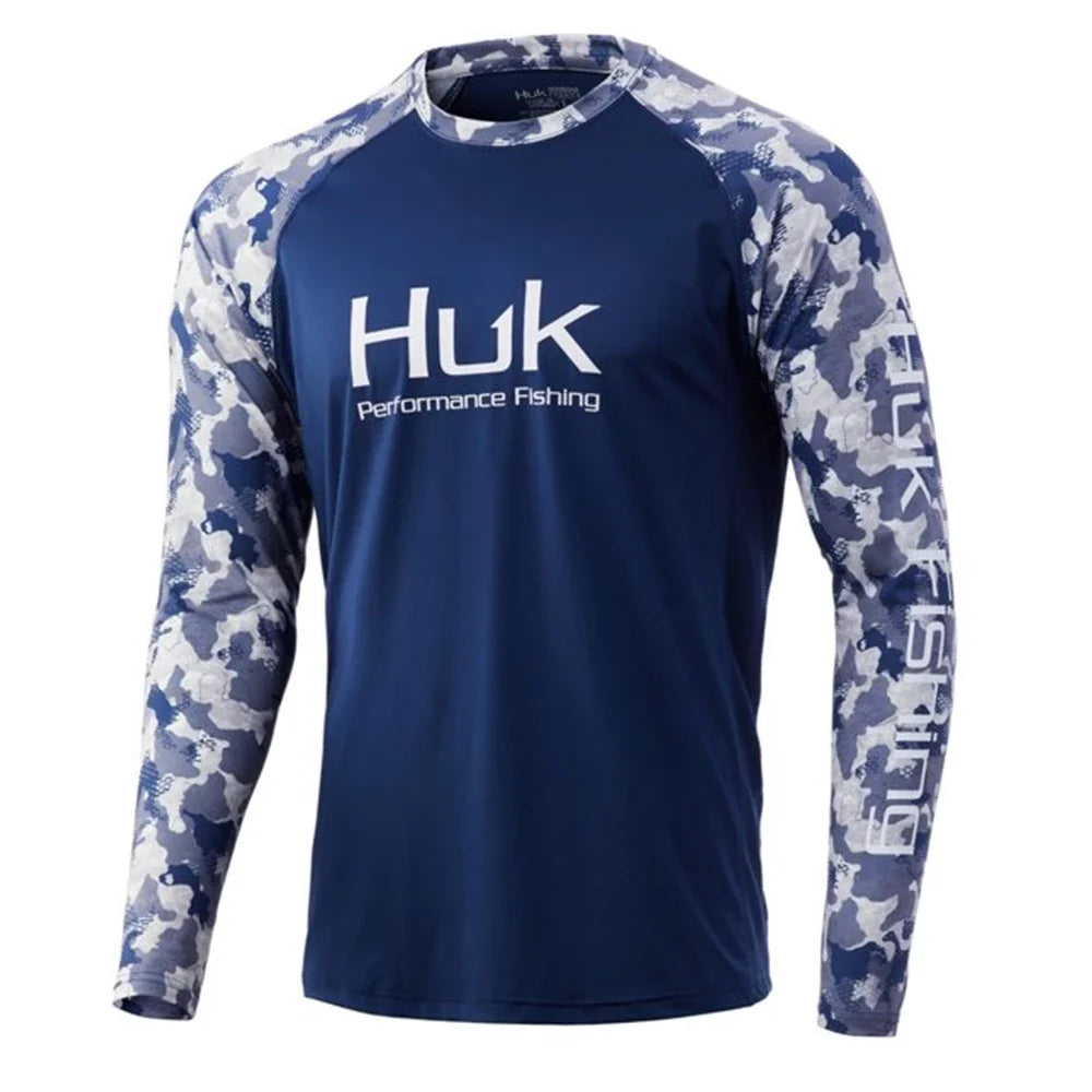 HUK Long Sleeve Fishing Shirt – UV Protection UPF50 | Men’s Outdoor Summer Jersey | Breathable Performance Fishing Clothing - Cast And Catch