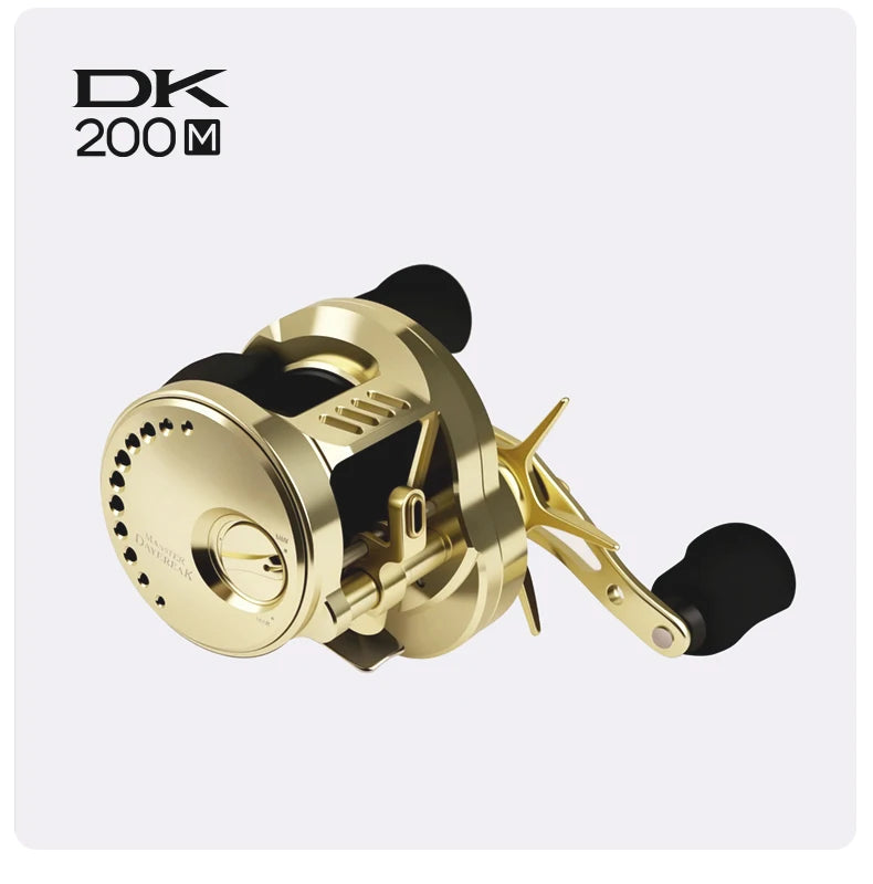 RUKE DK200 Metal Casting Reel – 15kg Drag | 10+1BB | 249g | Aluminum Alloy Handle with Rubber Knobs - Cast And Catch