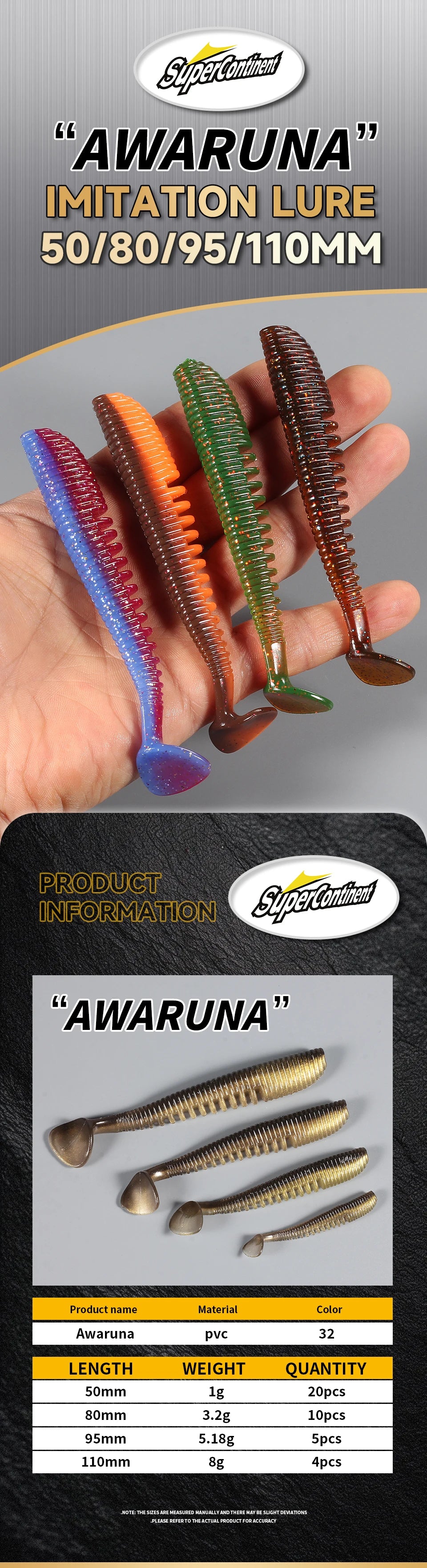 Supercontinent Fishing Lures – 5–11cm | Artificial Wobblers & Soft Shad Lures | Carp Silicone Baits - Cast And Catch