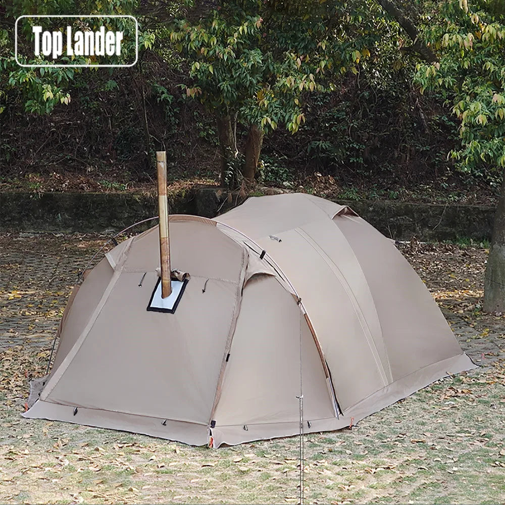 Fireproof Hot Tent – 2 Person Waterproof Dome | Stove Jack & Snow Skirt | Camping, Hiking, Hunting | 4-Season Winter Use - Cast And Catch