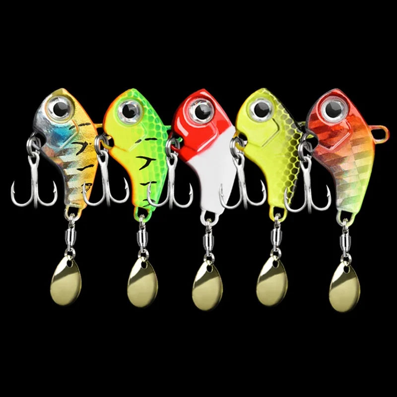 5pcs Fishing Lure Kit – Metal VIB | Sinking Spinner/Spoon | Artificial Hard Bait | Jigs | Fishing Tackle - Cast And Catch