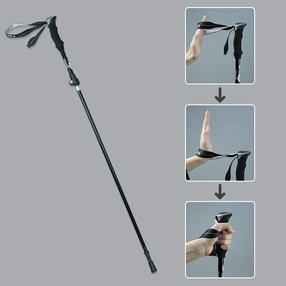 2pcs Hiking/Trekking Poles – Collapsible, Ultralight Folding Walking Sticks | For Men, Women & Seniors - Cast And Catch