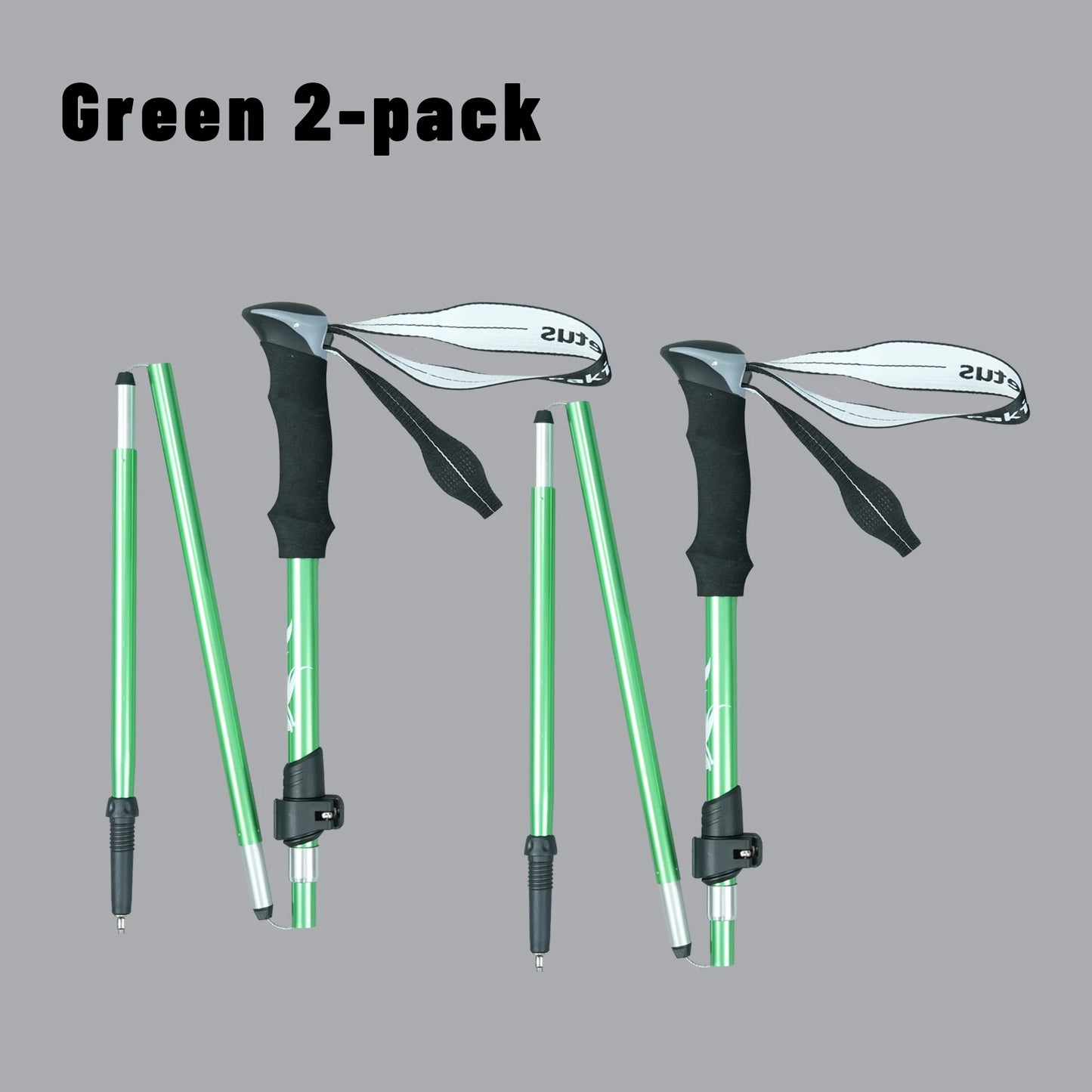 2pcs Hiking/Trekking Poles – Collapsible, Ultralight Folding Walking Sticks | For Men, Women & Seniors - Cast And Catch