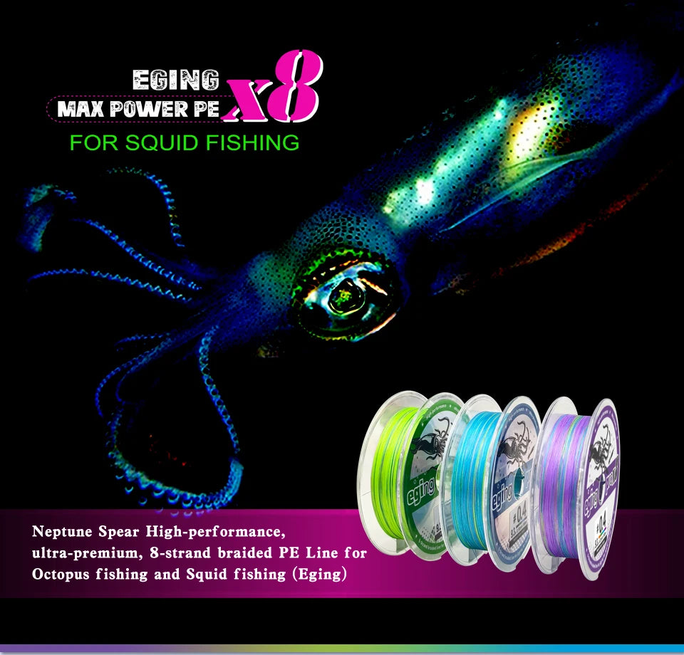 150M X8 Braided PE Fishing Line – Shrimp/Egi | Cuttlefish & Squid | Multifilament Sea Tackle - Cast And Catch