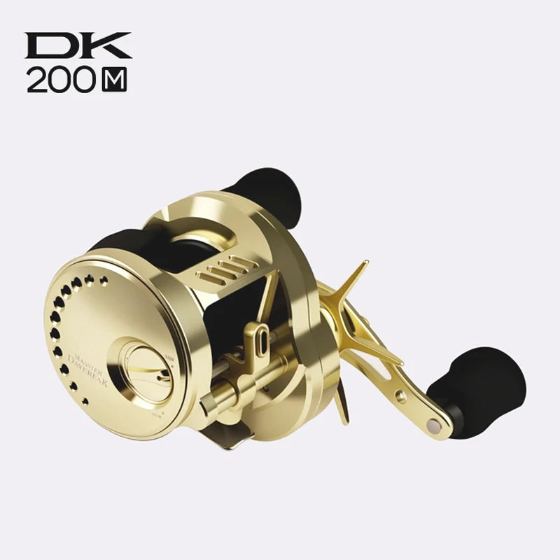 RUKE DK200 Metal Casting Reel – 15kg Drag | 10+1BB | 249g | Aluminum Alloy Handle with Rubber Knobs - Cast And Catch