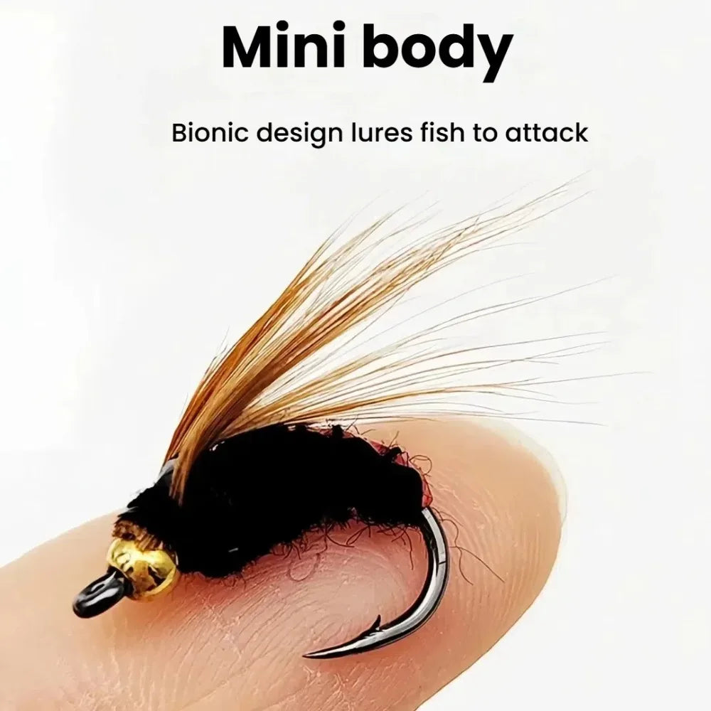 Fly Fishing Lure Set – 10/30/50pcs Handmade Flies | Assorted Artificial Bait with Sharp Hooks for Bass, Trout & Salmon - Cast And Catch