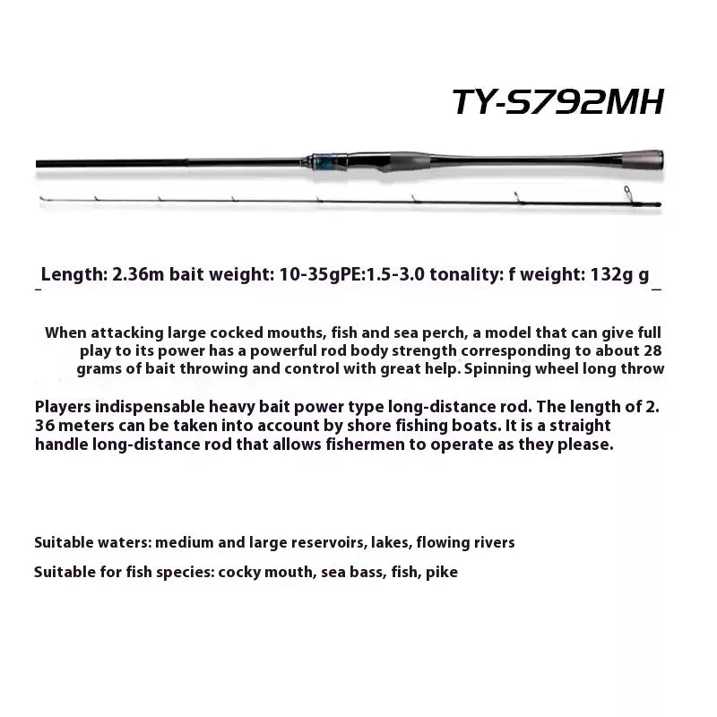 Haibo 2.5m Lightweight High-Elastic Carbon Fiber Fishing Rod | Long-Distance Lure Fishing | Reservoir & Lake Use - Cast And Catch