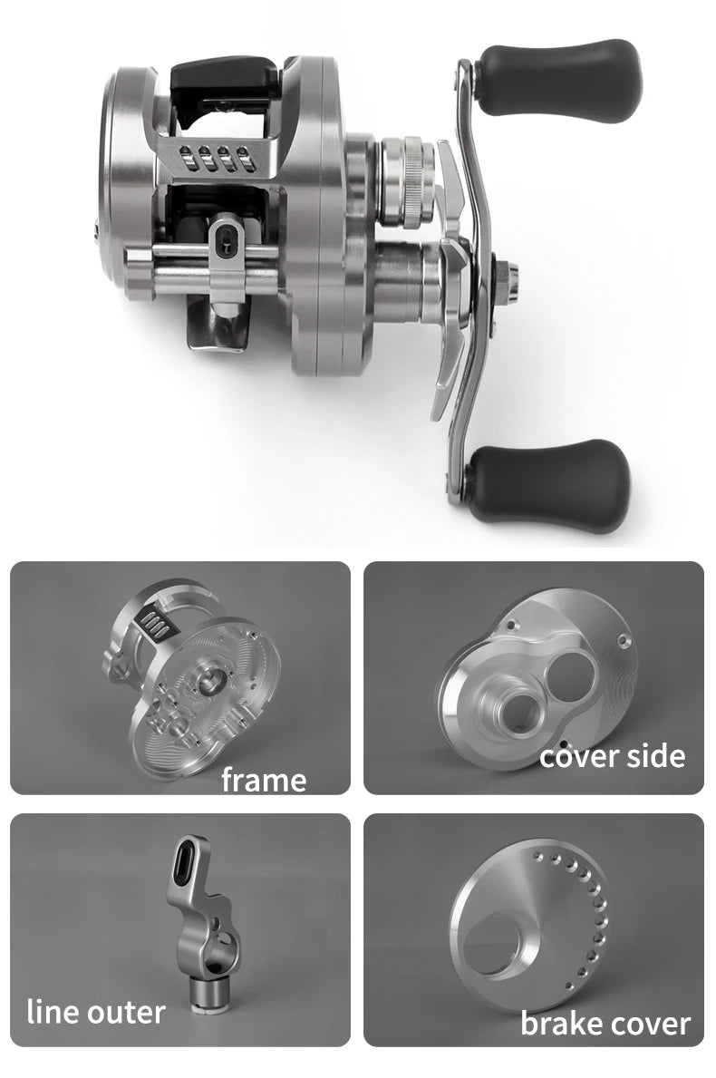 Umi Cast Drum Reel – DK150/DK20 | 7.5:1 Gear Ratio | 7/15kg Drag | Baitcasting | 12+1BB | Aluminum Alloy Handle - Cast And Catch