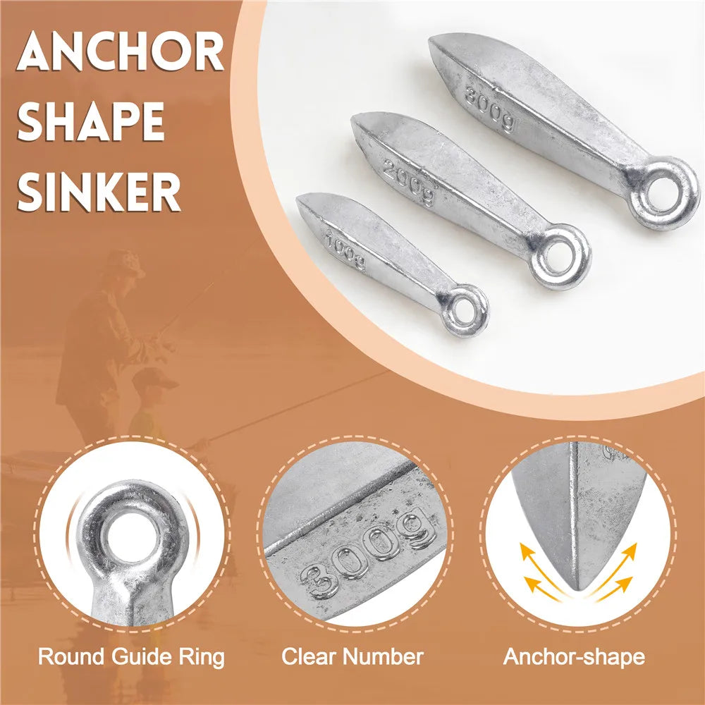 100/200/300g Bank Fishing Weights – Longshot Cast Sinkers | Saltwater Use for Tuna, Shark & Big Game Fishing - Cast And Catch