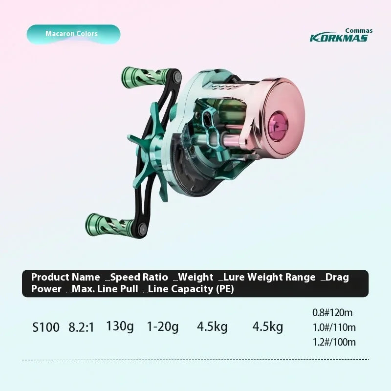 Korkmas Drum S100 – All-Metal Micro/Universal Reel | Long-Distance Casting | For Siniperca/Chuatsi - Cast And Catch