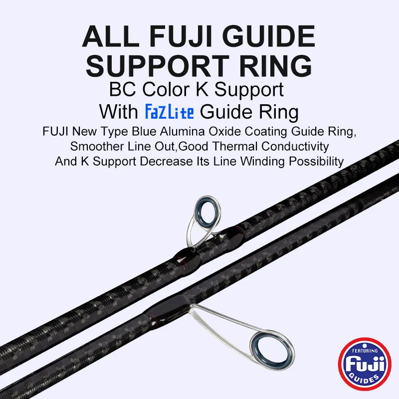 OBSESSION Casting/Spinning Rod – 1.98–2.13m | 2 Sections | M/ML | Fuji Guides | High-Sensitivity Crossed Carbon Cloth - Cast And Catch