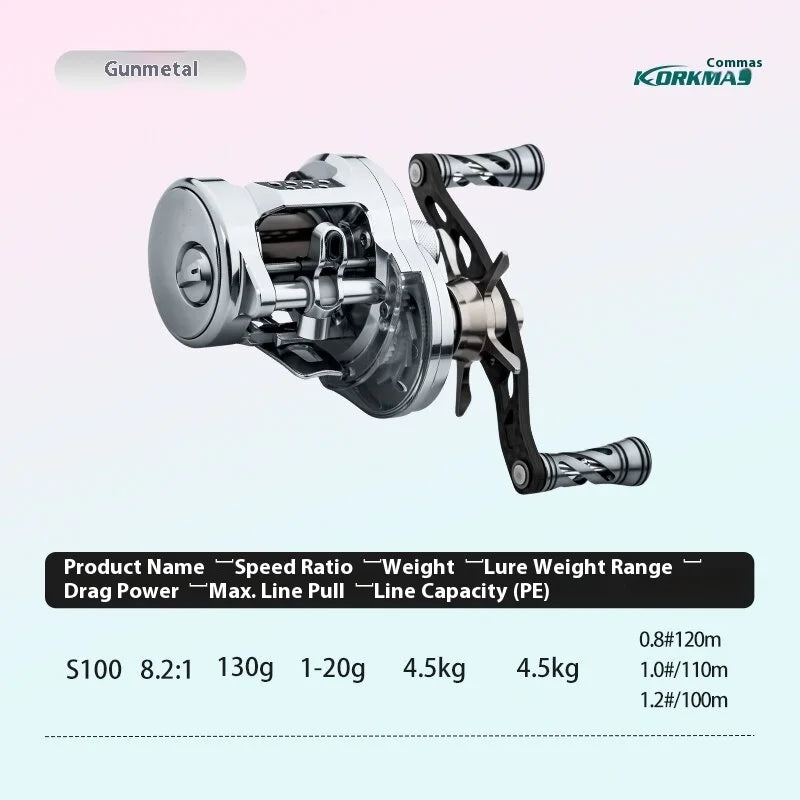 Korkmas Drum S100 – All-Metal Micro/Universal Reel | Long-Distance Casting | For Siniperca/Chuatsi - Cast And Catch