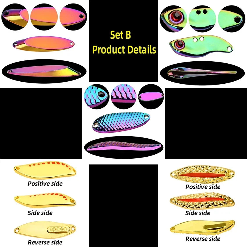 5pcs Wobbler Lure Set – 3/10/15g | Metal VIB | Sinking Hard Lures | Sea Fishing Artificial Bait - Cast And Catch