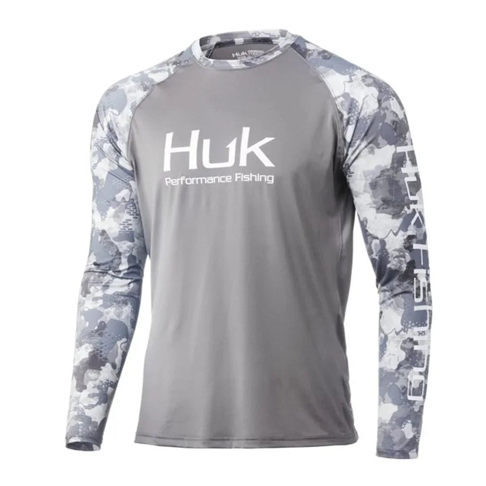 HUK Long Sleeve Fishing Shirt – UV Protection UPF50 | Men’s Outdoor Summer Jersey | Breathable Performance Fishing Clothing - Cast And Catch