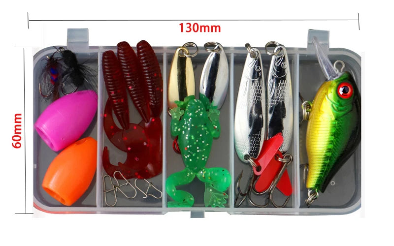 Fishing Lure Kit – Hard & Soft Baits | Wobblers, Metal Jigs, Spoons, Silicone Lures | Complete Fishing Tackle Set for All Waters - Cast And Catch