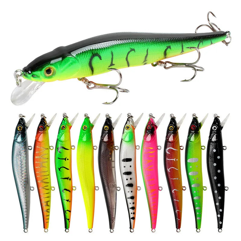 Fishing Lure – 11.5cm, 14g | Artificial Bionic Swing Hard Bait | 3D Eyes & Hooks | Carp, Bass & Pike | 5/10pcs - Cast And Catch