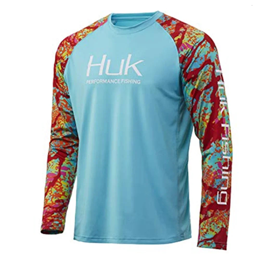 HUK Long Sleeve Fishing Shirt – UV Protection UPF50 | Men’s Outdoor Summer Jersey | Breathable Performance Fishing Clothing - Cast And Catch