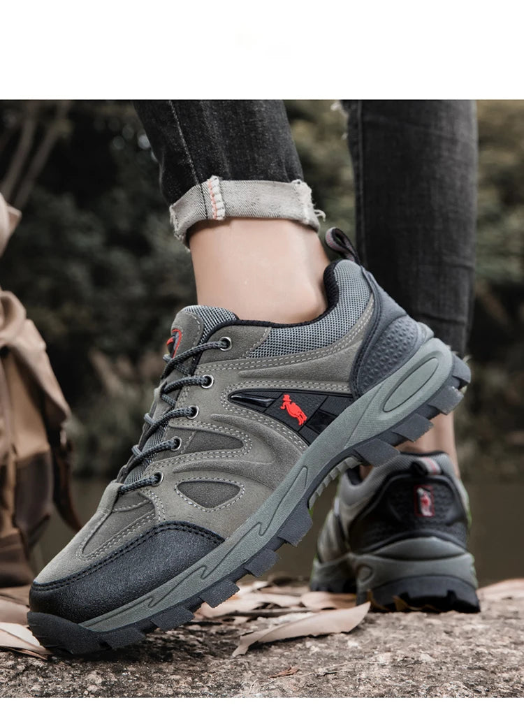 Men’s Hiking Shoes – Lightweight, Non-Slip & Waterproof | Comfy Mountain Climbing Sneakers | Wear-Resistant & Sporty - Cast And Catch