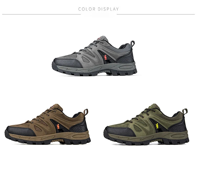 Men’s Hiking Shoes – Lightweight, Non-Slip & Waterproof | Comfy Mountain Climbing Sneakers | Wear-Resistant & Sporty - Cast And Catch