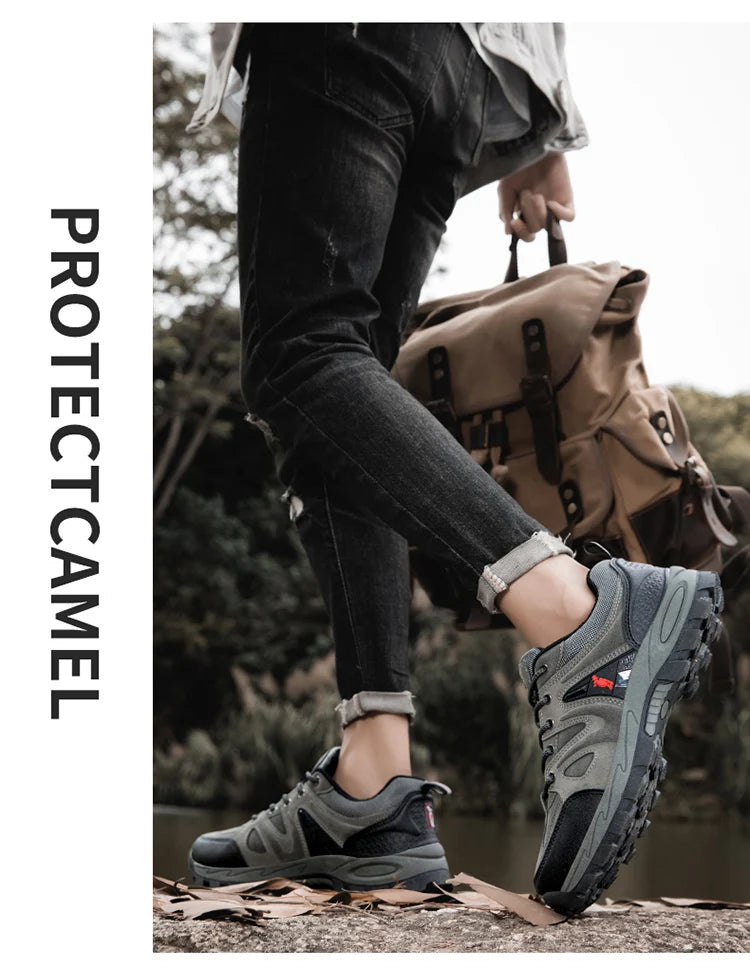 Men’s Hiking Shoes – Lightweight, Non-Slip & Waterproof | Comfy Mountain Climbing Sneakers | Wear-Resistant & Sporty - Cast And Catch