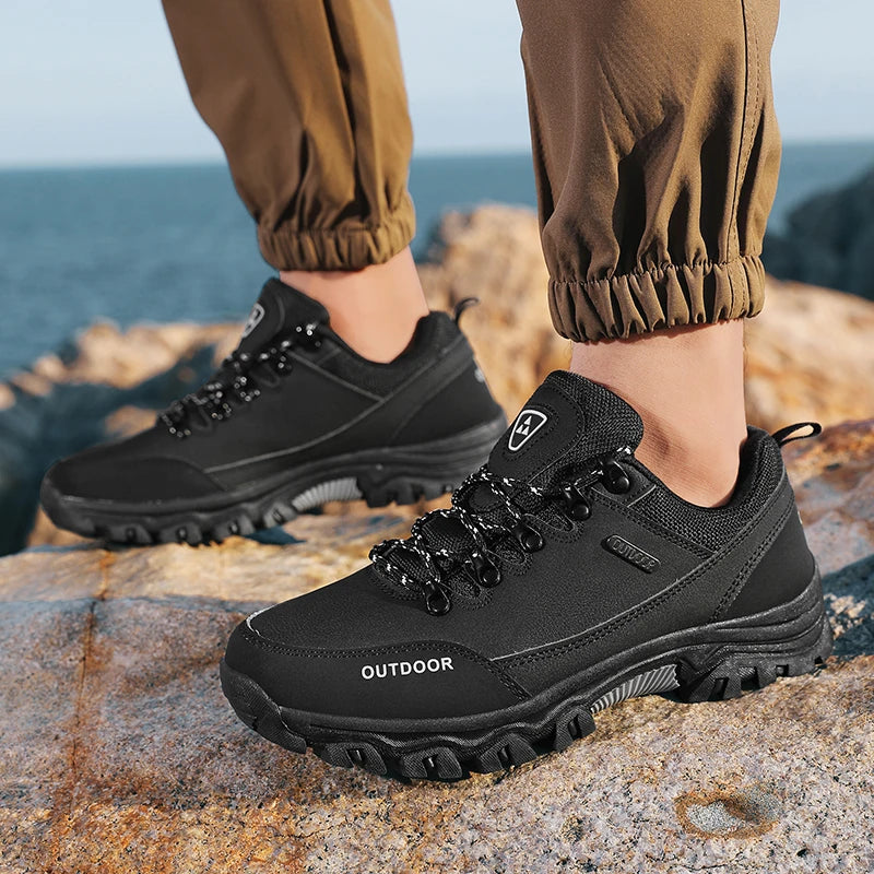 Men’s Waterproof Hiking Shoes – Low-Top Leather Boots | Outdoor Trekking, Walking & Trail Running Sneakers - Cast And Catch