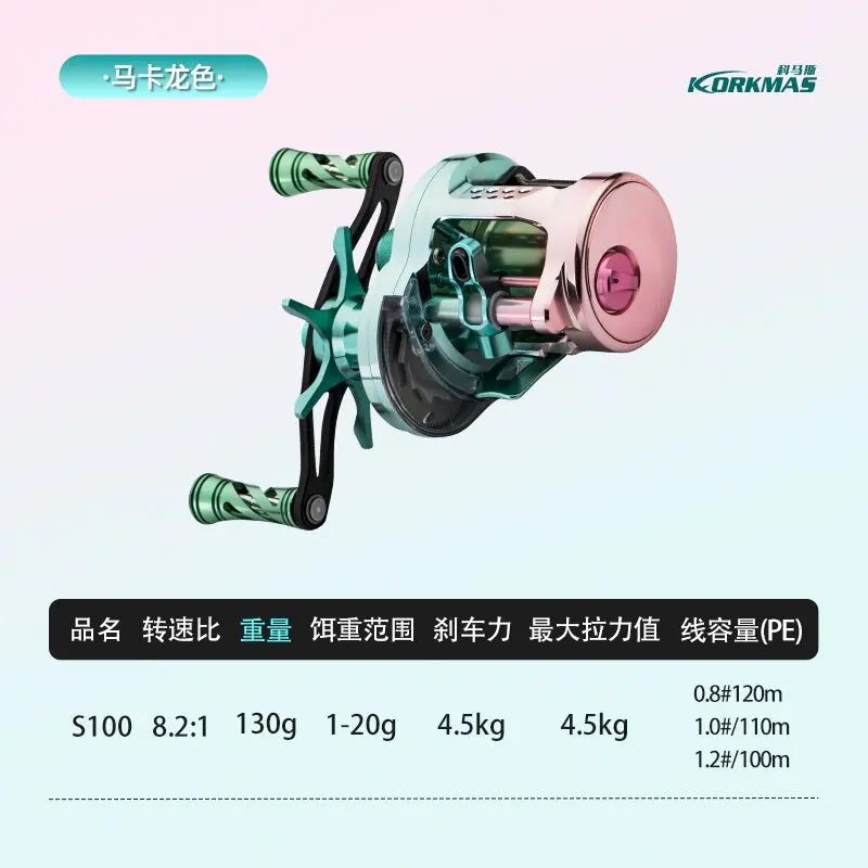 Korkmas Drum S100 – All-Metal Micro/Universal Reel | Long-Distance Casting | For Siniperca/Chuatsi - Cast And Catch