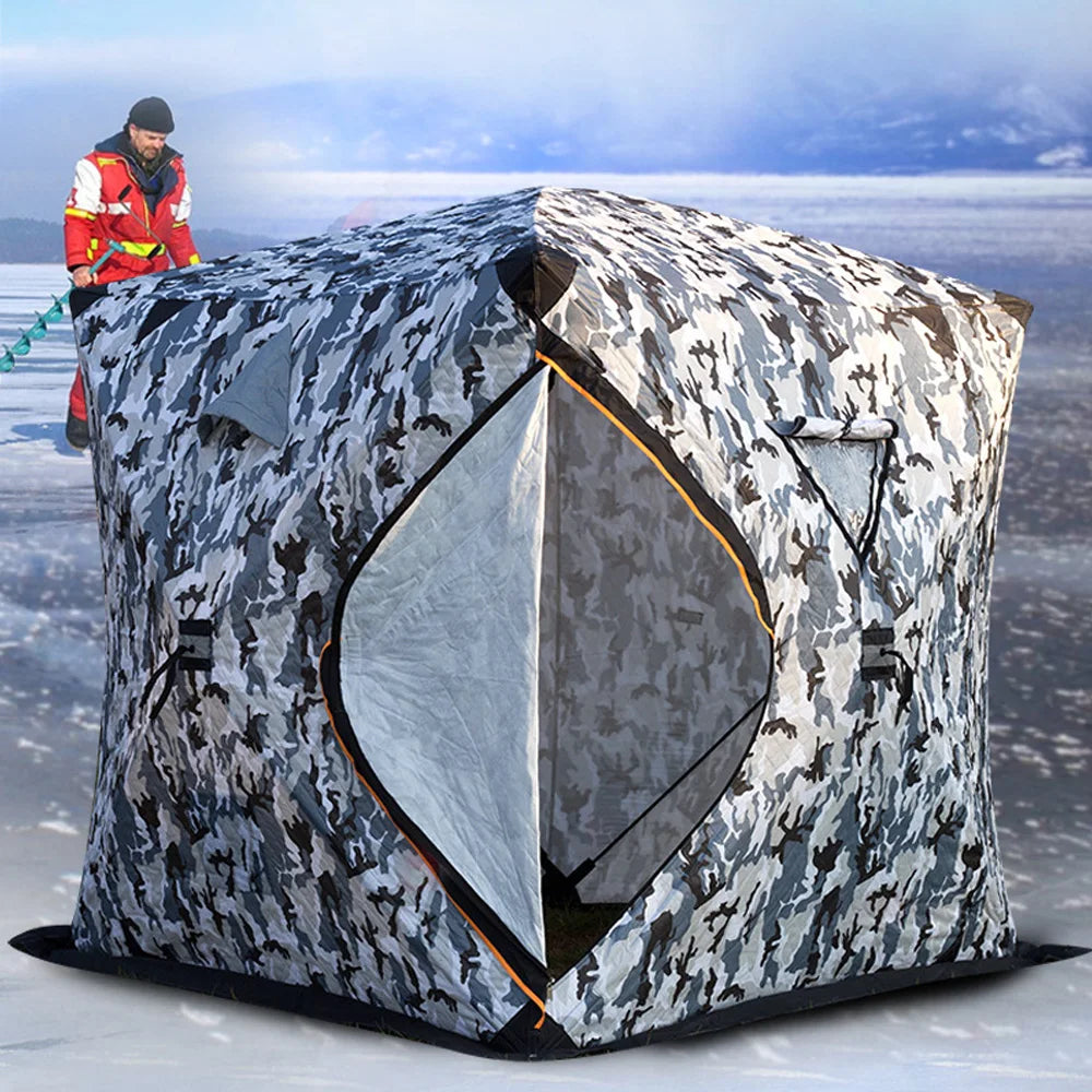 Easy Set-Up Winter Ice Fishing Tent – Portable Shelter | Waterproof & Windproof | Winter Fishing Equipment - Cast And Catch